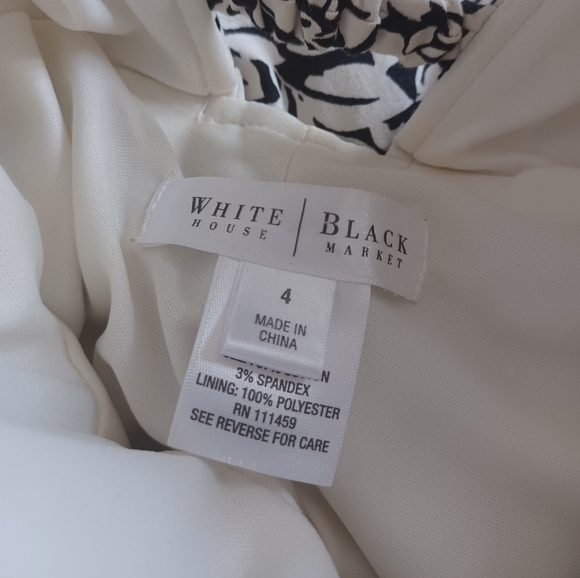 White House Black Market Women's Black and White Dress - Picture 5 of 8